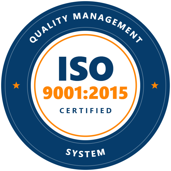ISO 9001:2015 certified badge